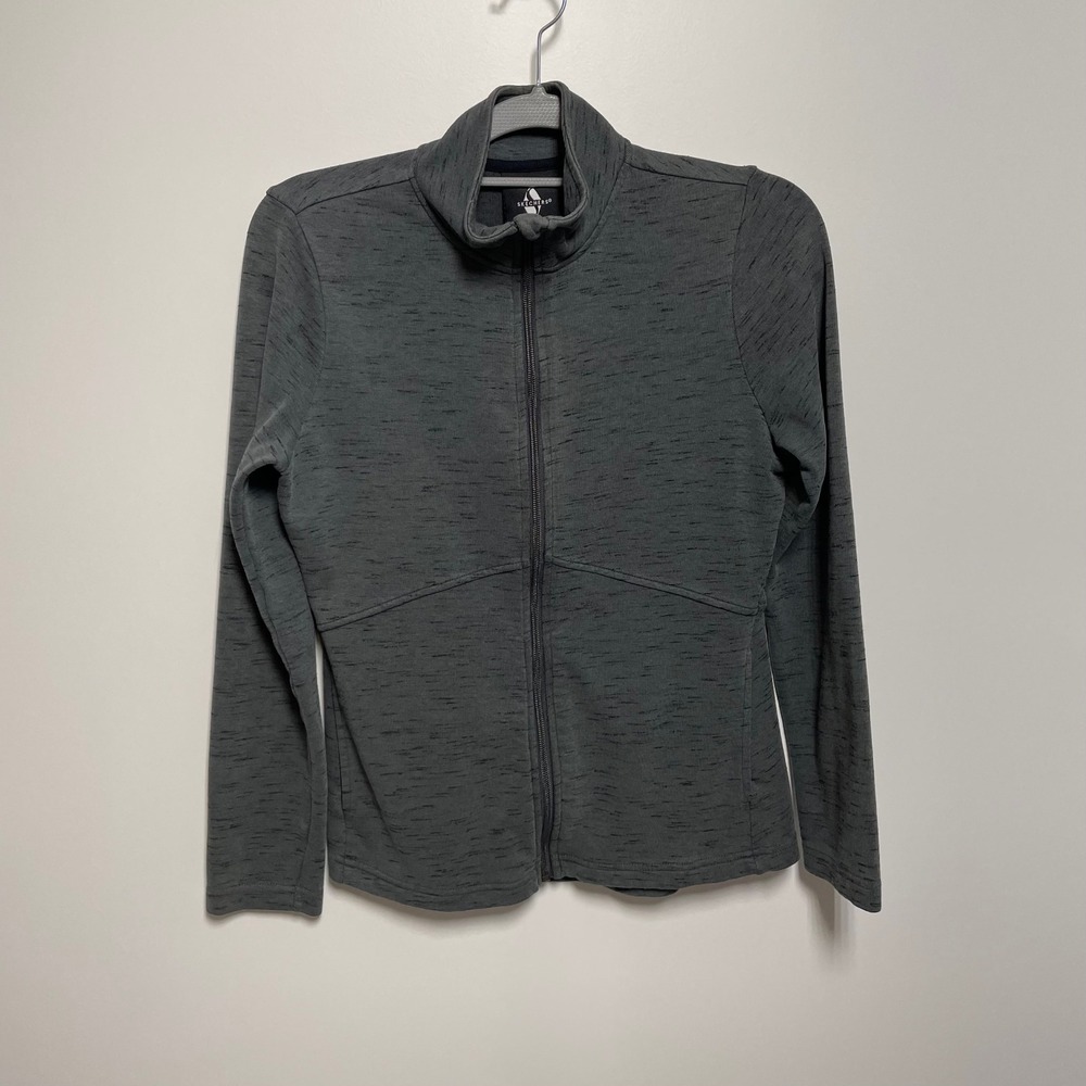 Skechers Womens Gray Heathered Full Zip Mock Neck Jacket Size S